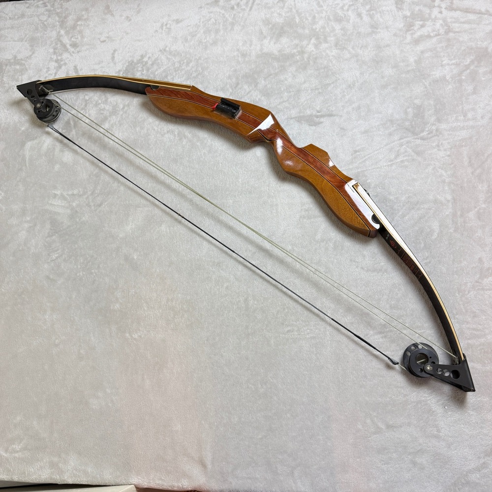 Vintage Damon Howatt Super Diablo Compound TD Bow Brown Wood Grain Archery 70s